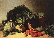 James Peale Still Life Balsam Apple and Vegetables oil on canvas